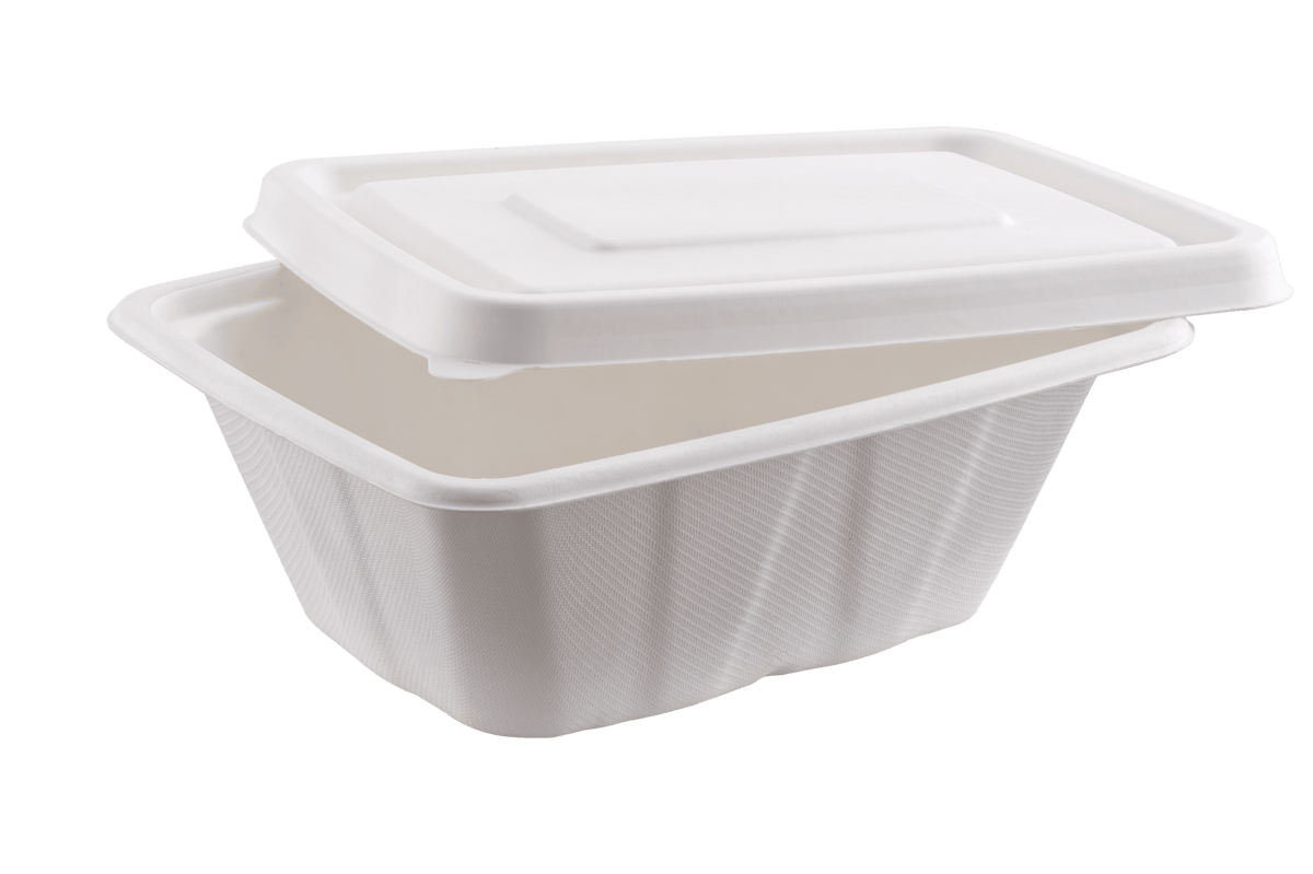 RECTANGULAR  BOWL 1000 ML (White)(PER BOX  600 PCS )