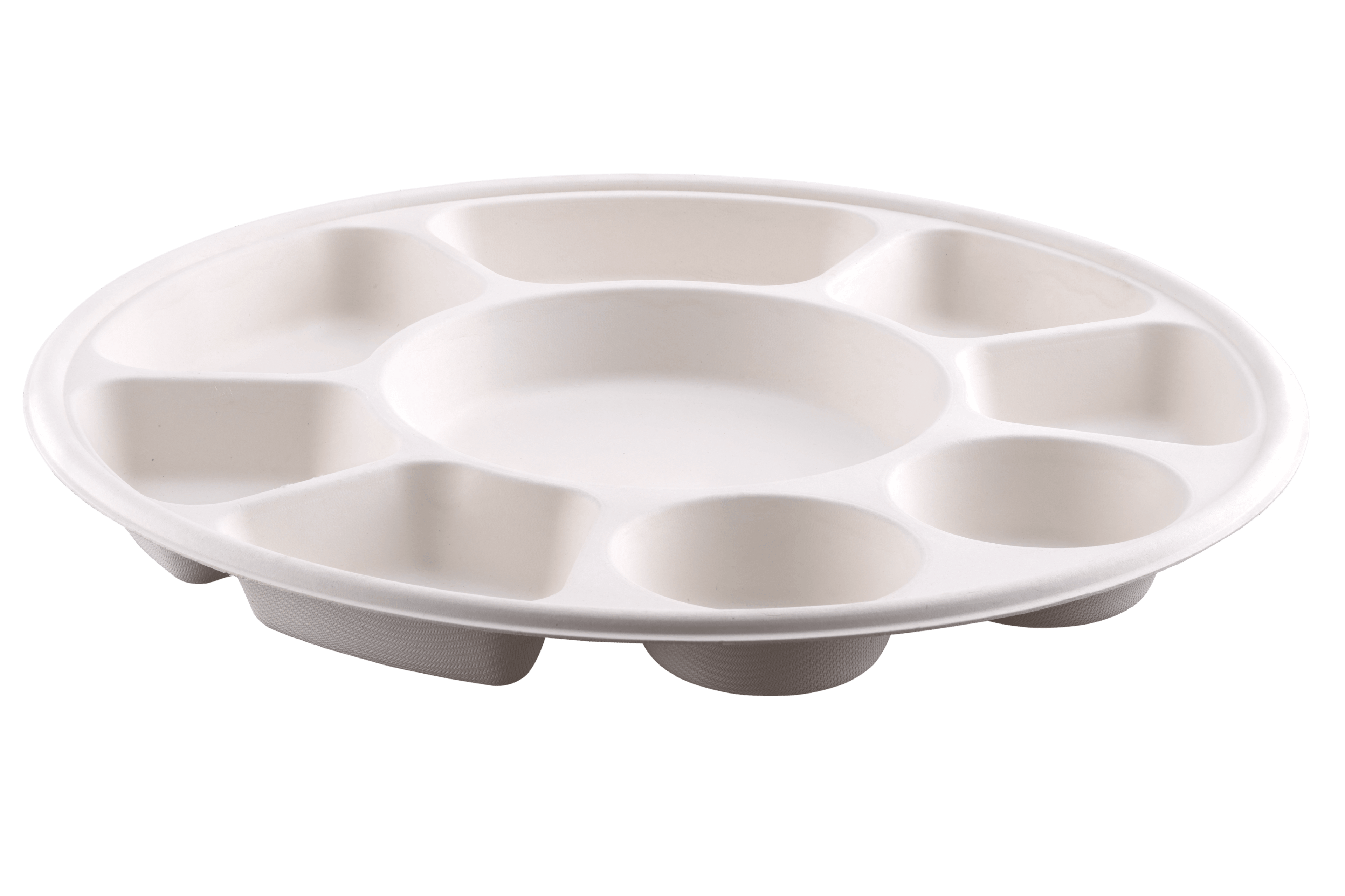9-Compartment Compartment Bagasse Plate