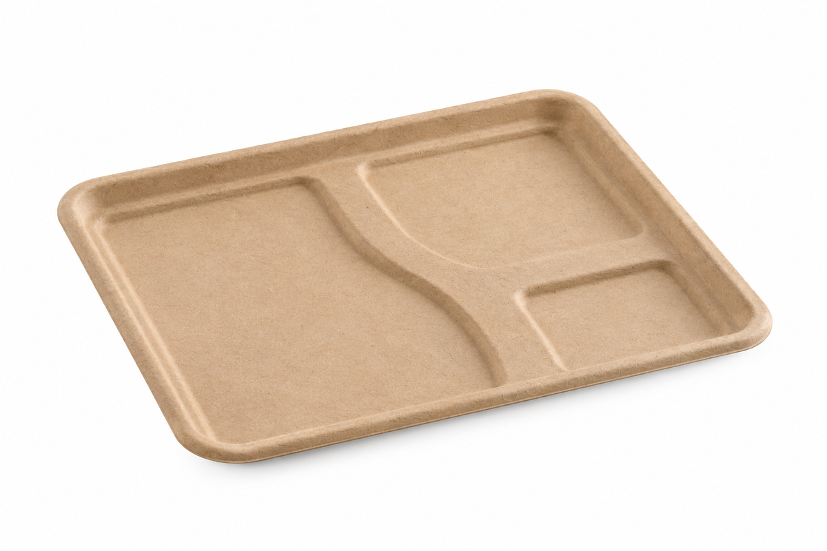 3CP MEAL TRAY LID ONLINE (BROWN) (PER BOX 500 PCS)