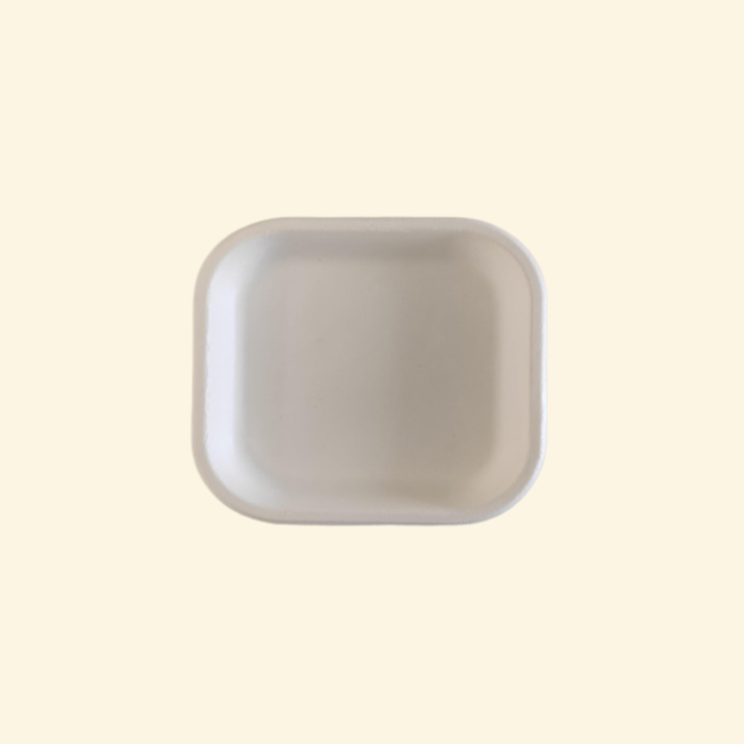 7 Inch Square Smart Bagasse Tray 1D Lite